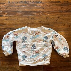 Janie and Jack Cream Sweatshirt with Horse Print